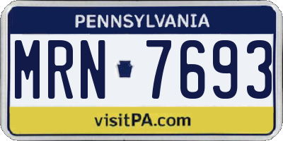 PA license plate MRN7693