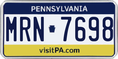 PA license plate MRN7698