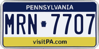 PA license plate MRN7707