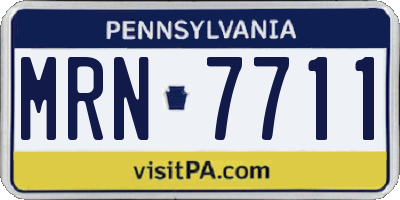 PA license plate MRN7711