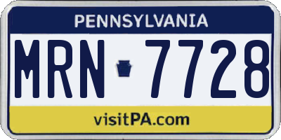 PA license plate MRN7728