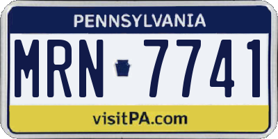 PA license plate MRN7741