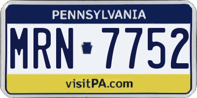 PA license plate MRN7752