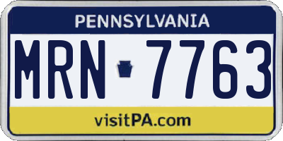PA license plate MRN7763
