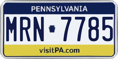 PA license plate MRN7785