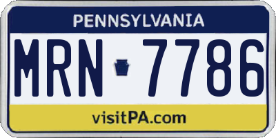 PA license plate MRN7786