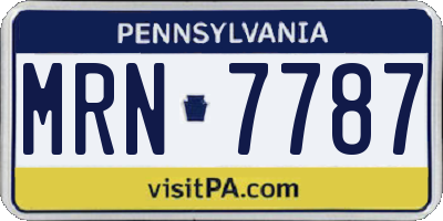PA license plate MRN7787