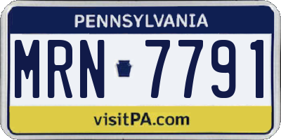 PA license plate MRN7791