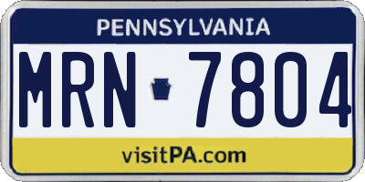PA license plate MRN7804