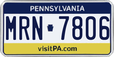 PA license plate MRN7806