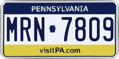 PA license plate MRN7809