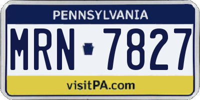 PA license plate MRN7827