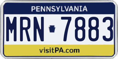 PA license plate MRN7883