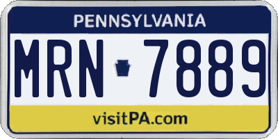 PA license plate MRN7889