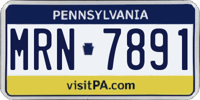 PA license plate MRN7891