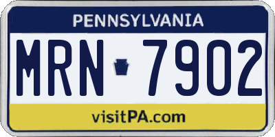 PA license plate MRN7902