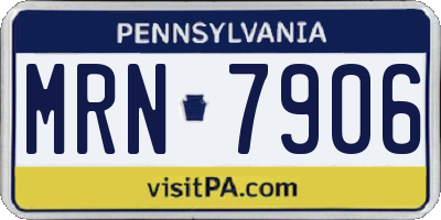 PA license plate MRN7906