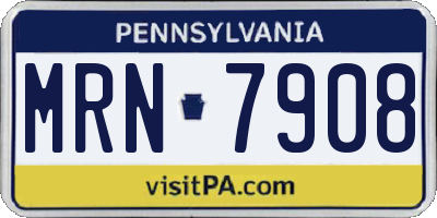 PA license plate MRN7908