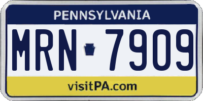 PA license plate MRN7909