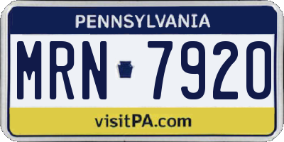 PA license plate MRN7920