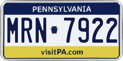 PA license plate MRN7922