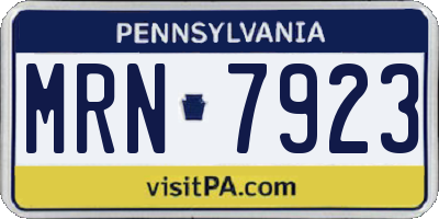 PA license plate MRN7923