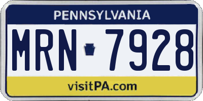 PA license plate MRN7928
