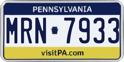 PA license plate MRN7933