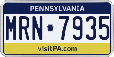 PA license plate MRN7935