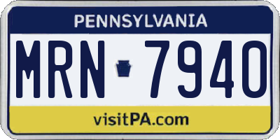 PA license plate MRN7940