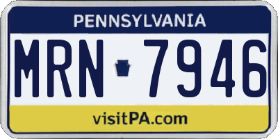 PA license plate MRN7946
