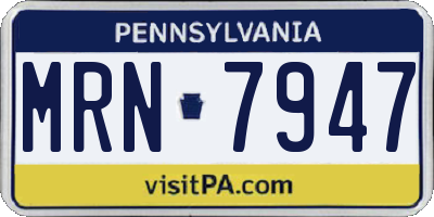 PA license plate MRN7947