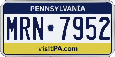 PA license plate MRN7952