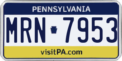 PA license plate MRN7953