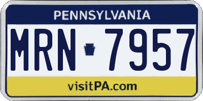 PA license plate MRN7957