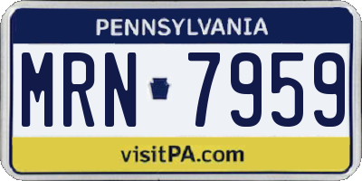 PA license plate MRN7959