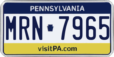 PA license plate MRN7965