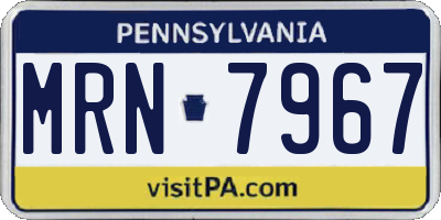 PA license plate MRN7967
