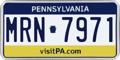 PA license plate MRN7971