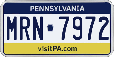 PA license plate MRN7972