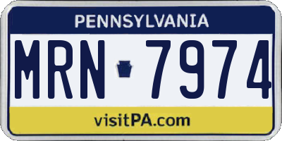 PA license plate MRN7974