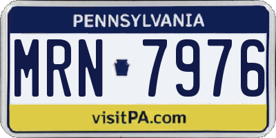 PA license plate MRN7976