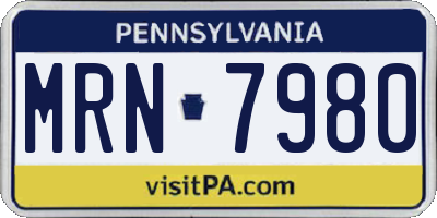 PA license plate MRN7980
