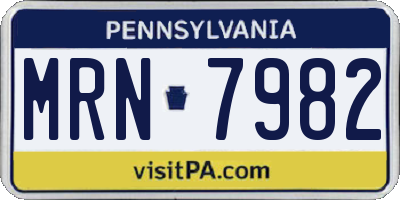 PA license plate MRN7982