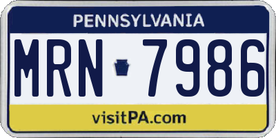 PA license plate MRN7986
