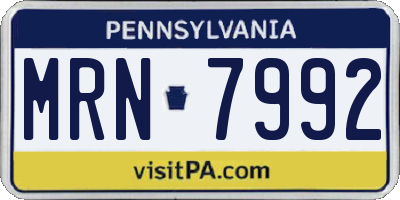 PA license plate MRN7992