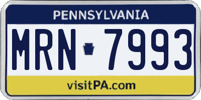 PA license plate MRN7993