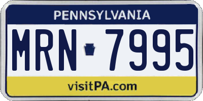 PA license plate MRN7995