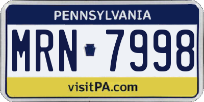 PA license plate MRN7998