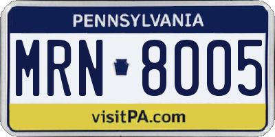 PA license plate MRN8005
